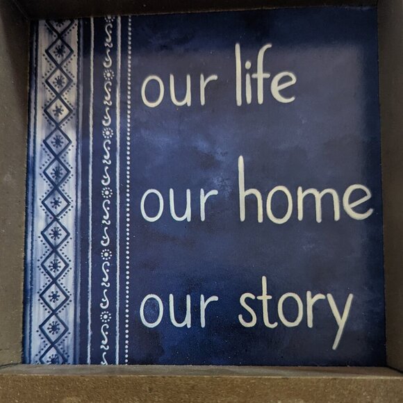 NWT Rustic Farmhouse 'Our Life Home Story' Wood Box Sign Decor Michaels Ashland - Picture 2 of 5